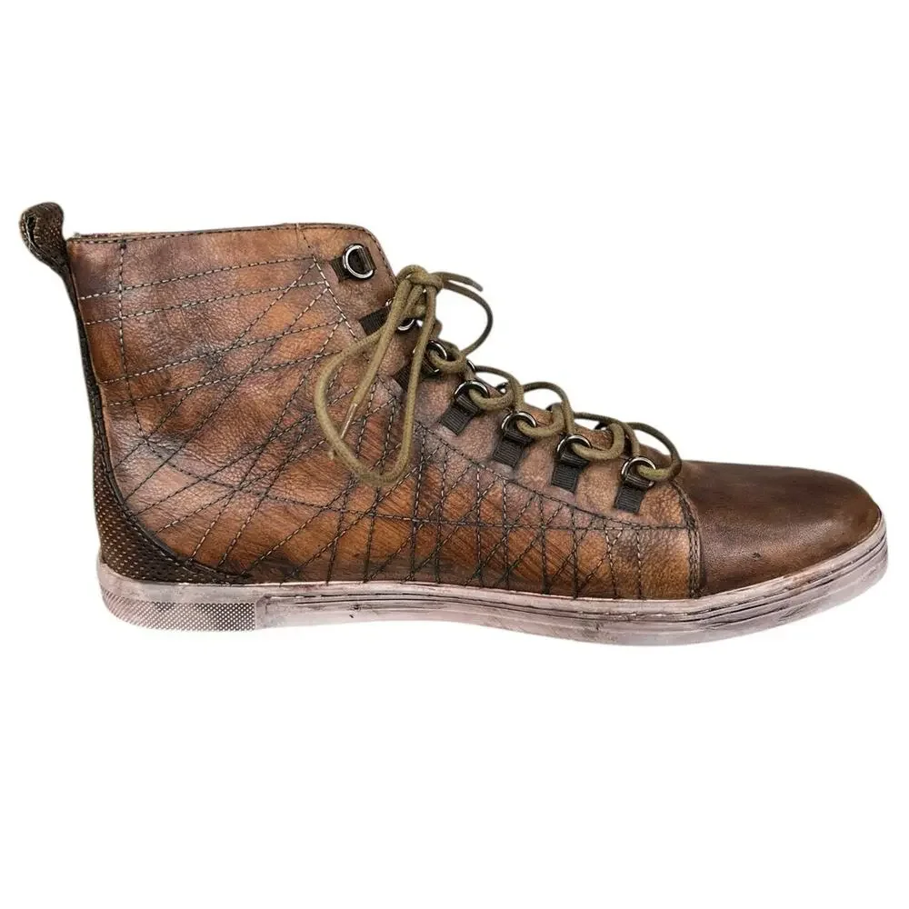 Bed Stu Men’s Raylan Hi Top Distressed Brown Chukka Boot Size US 10.5